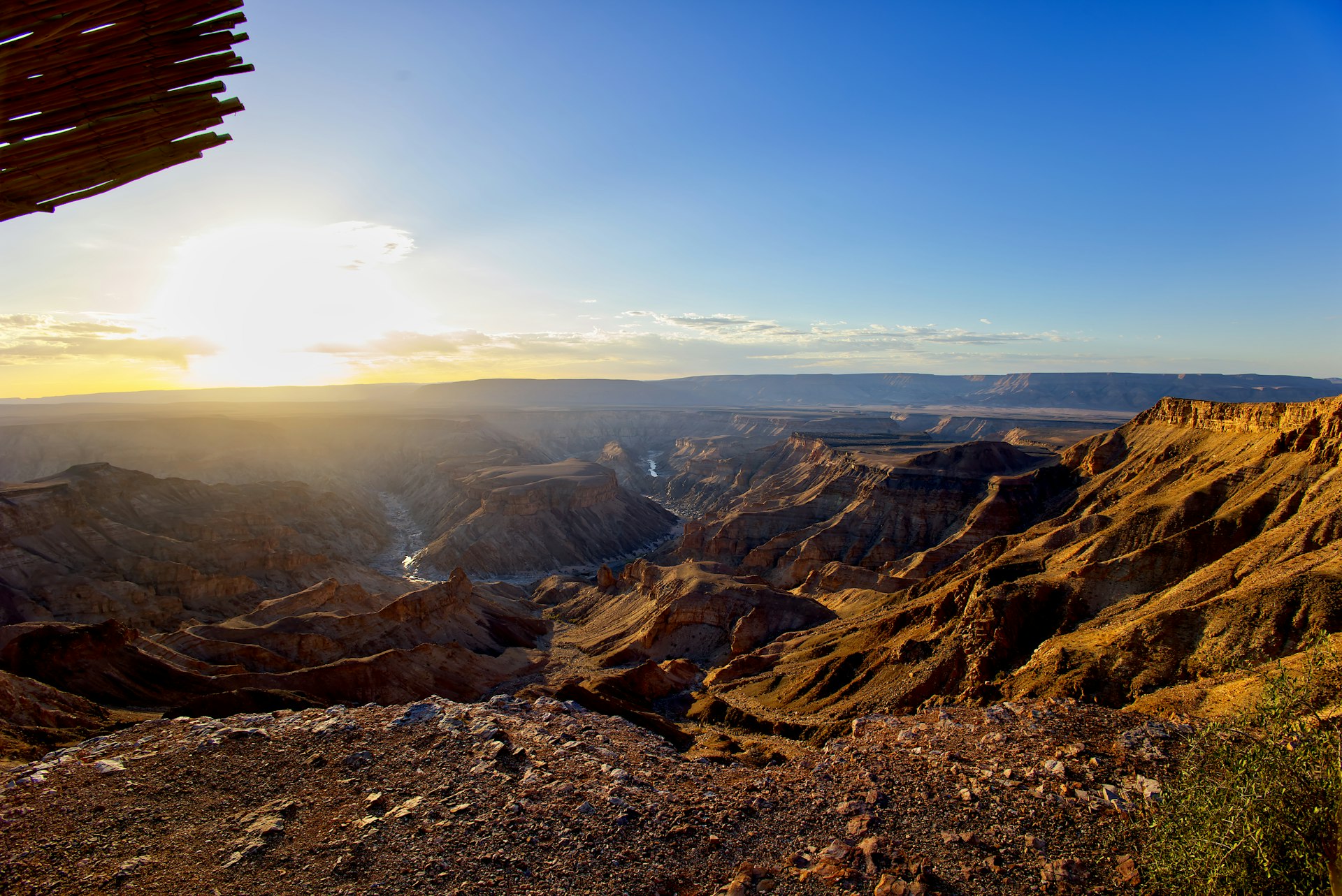 A panoramic view of the grand canyon at sunset